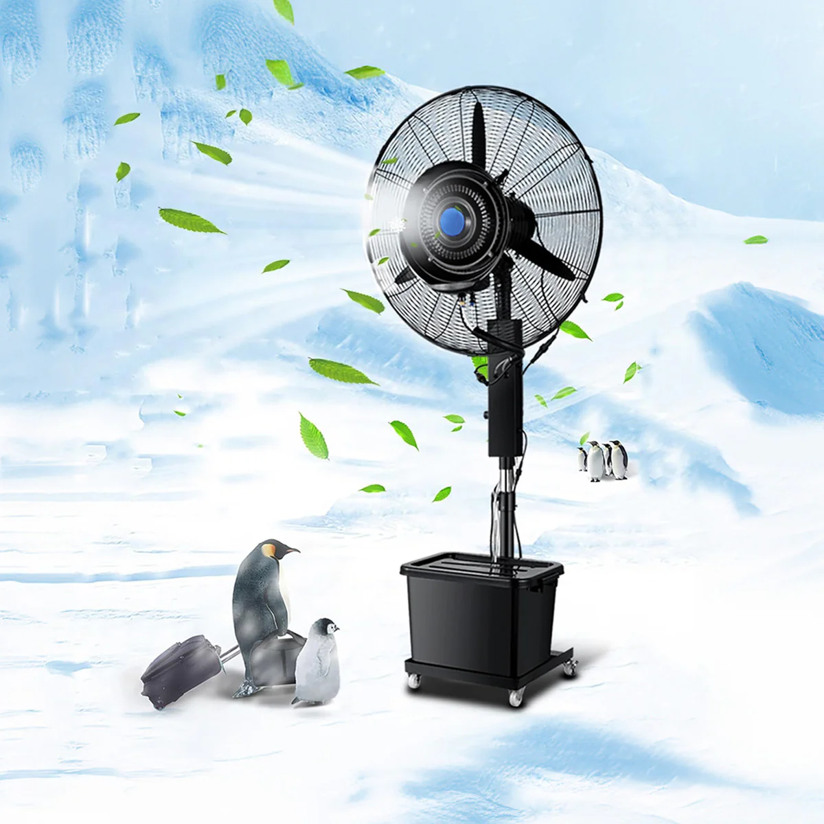 Ventilatore Nebulizzatore ad Acqua 260W 3 Pale per Aria Umidificata