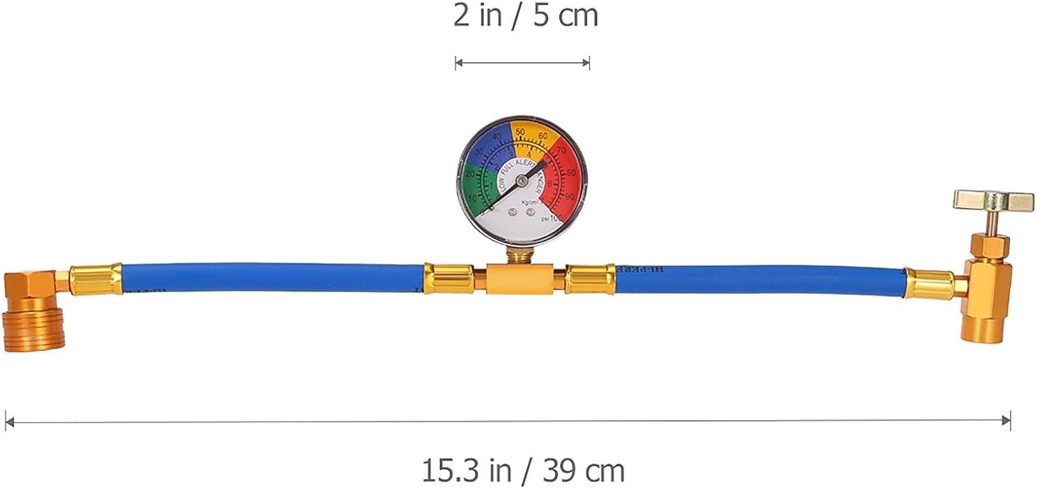 Klimaanlagenschlauch R134A Klimaanlage Kältemittel Aufladeschlauch mit Messgerät 1/2 Zoll