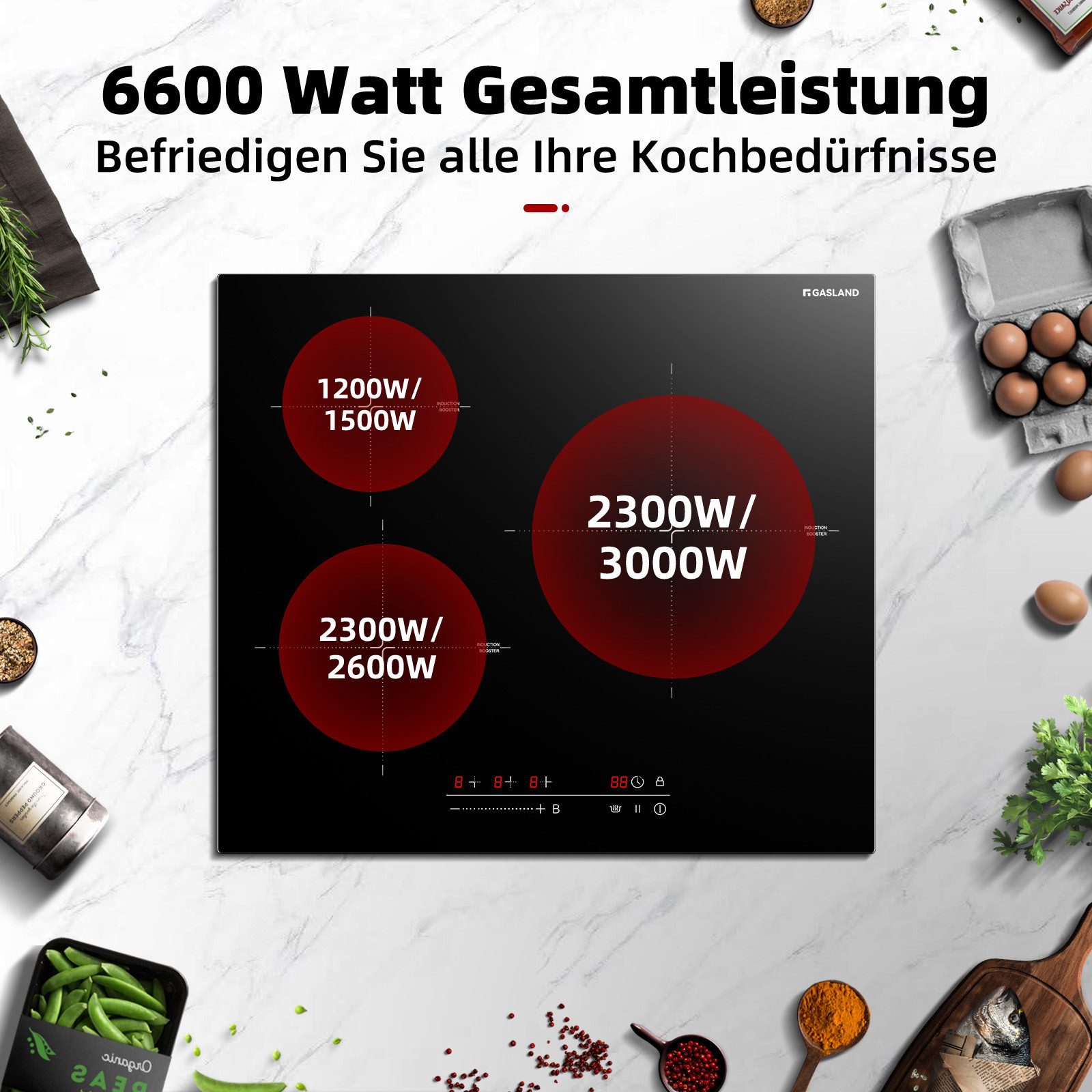 Induktions-Kochfeld 4 Zonen Einbau Induktionskochfelder, FlexInduction für BBQ