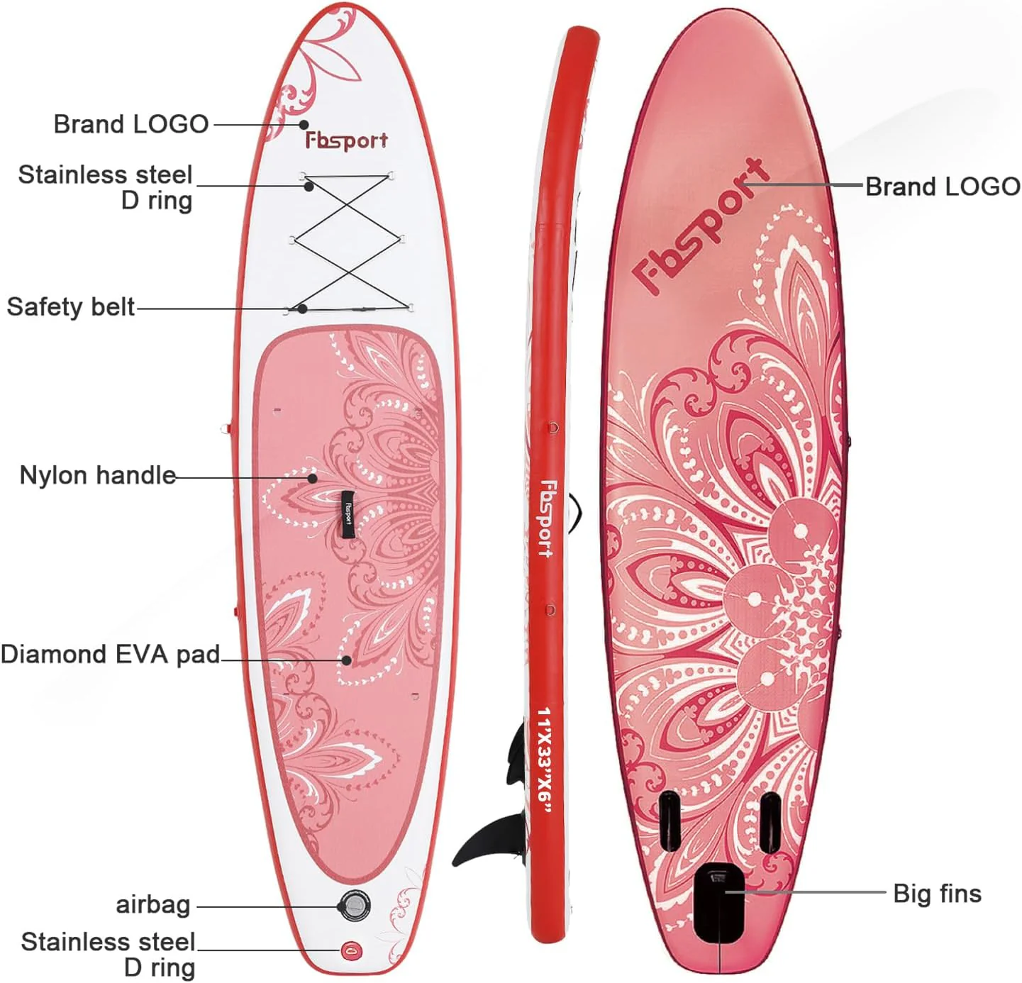 Premium-Stand-Up-Paddle-Board, Yoga-Board mit strapazierf?higem SUP-Zubeh?r und Tragetasche | Breiter Stand, Surf-Kontrolle, rutschfestes Deck, Leine, Paddel und Pumpe f��r Jugendliche und Erwachsene