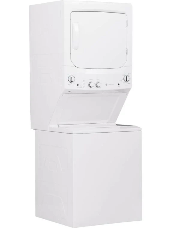 Laundry Center 2025 with 3.8 cubic foot (approx. 108 liters) top-loading washing machine and 5.9 cubic foot (approx. 167 liters) electric dryer �C White