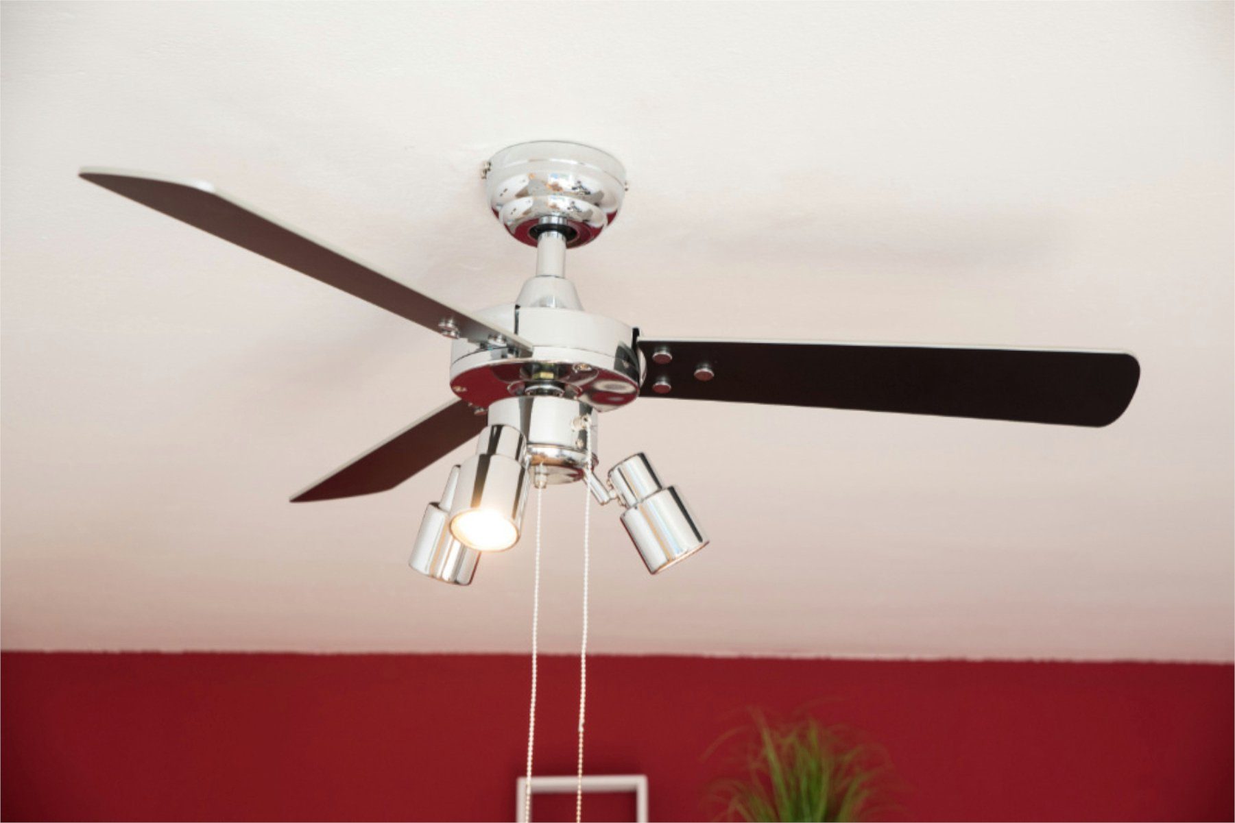 Deckenventilator Deckenventilator Cyrus Chrom mit Licht & Zugketten