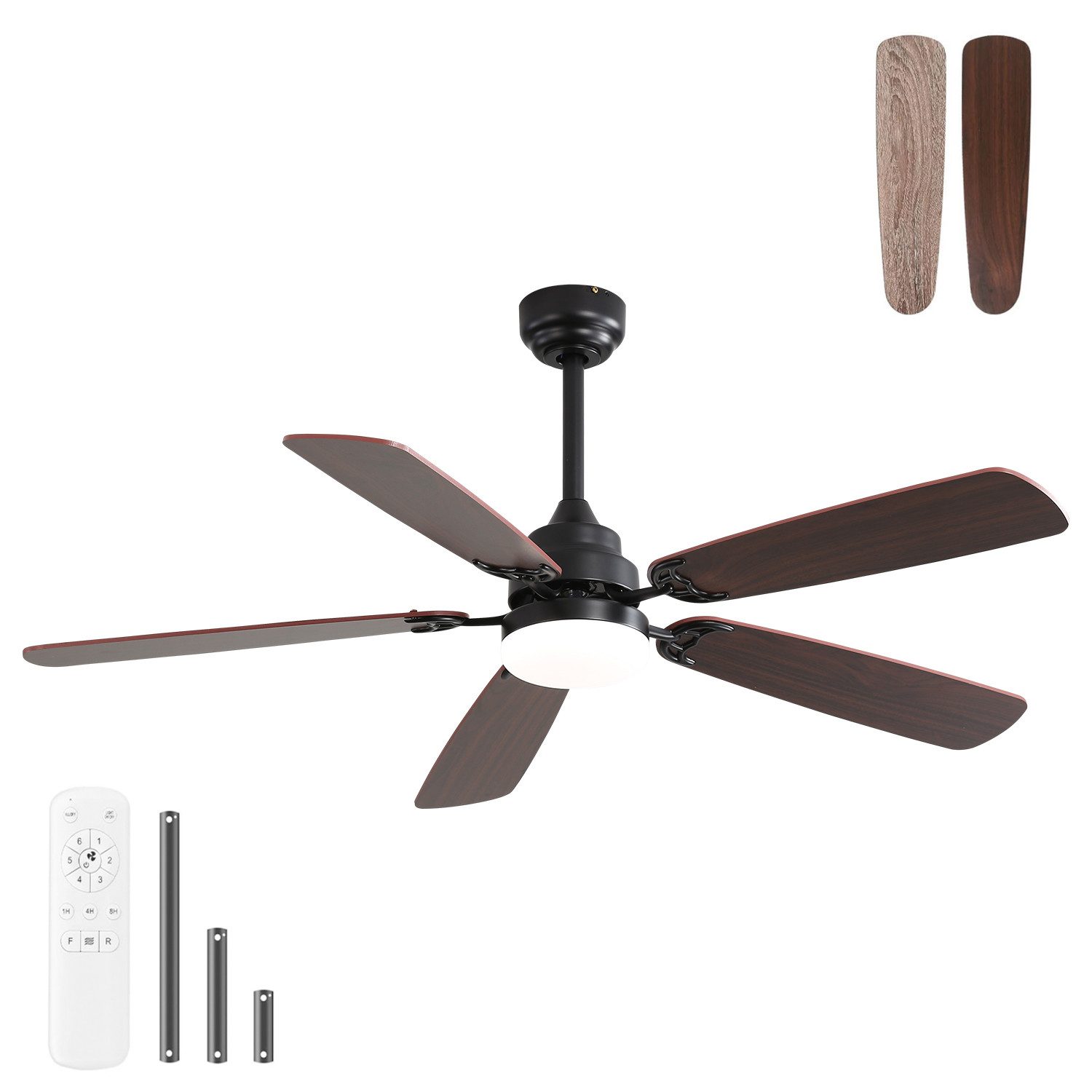 Deckenventilator mit Fernbedienung, 6-Gang-Wind