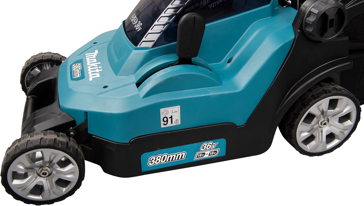 Makita DLM382PM2 Akku-Rasenmäher 2x18 V / 4,0 Ah, 2 Akkus + Doppelladegerät