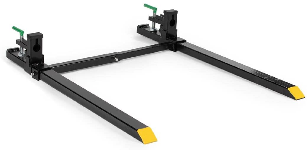 Titan Attachments Light Duty 46&prime;&prime; Clamp on Pallet Forks Stabilizer Bar Rated 1,500 LB Loader or Skid Steer