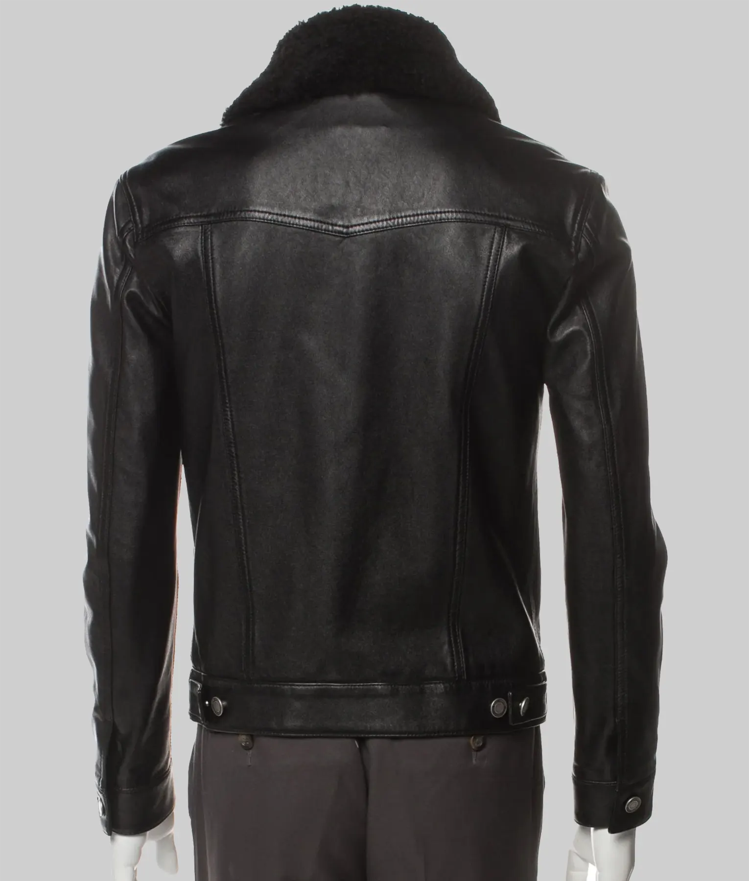 Ramon Black Leather Trucker Jacket
