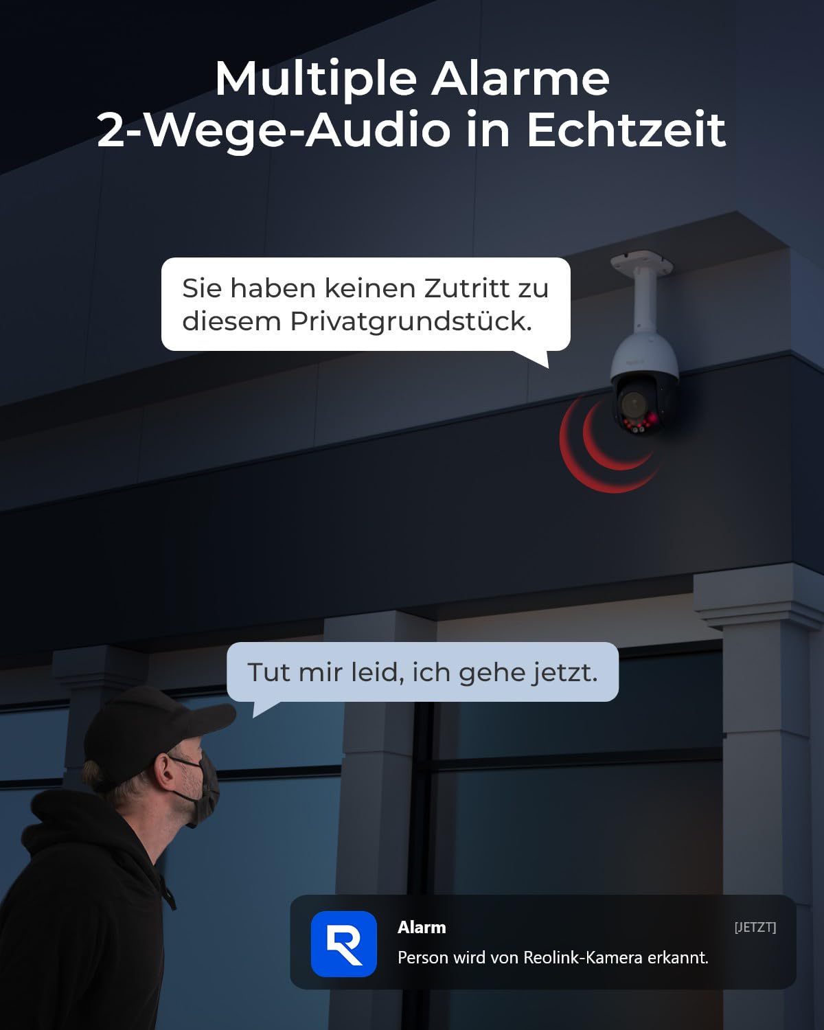 4K PTZ Überwachungskamera außen RLC-823S2 8MP PoE 16x 3D-Zoom 360° Schwenken 90° Neigen Auto-Tracking Nachtsicht 2-Wege-Audio