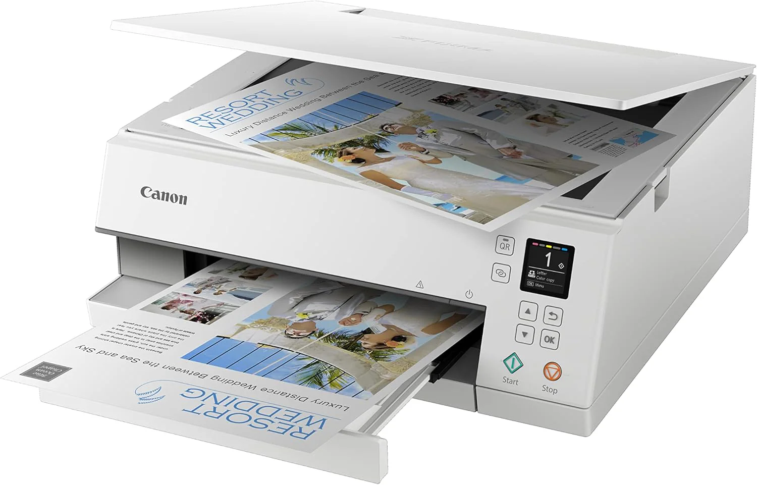 Canon PIXMA TS6350a printer, kleureninkjet multifunctioneel apparaat DIN A4 (fotoprinter, scanner, kopieerapparaat, OLED, 4.800x1.200 dpi, USB, WLAN, 5 afzonderlijke inkten, dubbelzijdig afdrukken, 2 papierladen), zwart