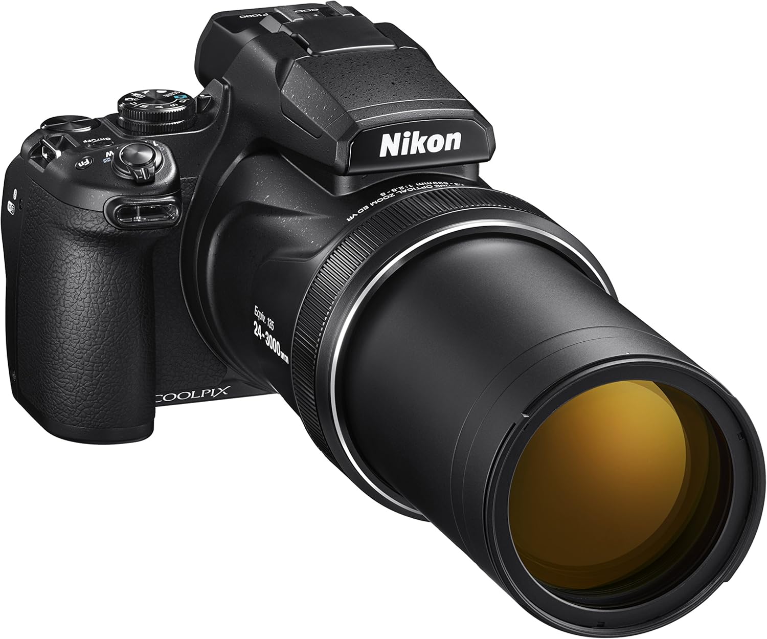 Nikon Coolpix P1000 Fotocamera Bridge, Zoom Ottico 125x, Video 4K/UHD, Bluetooth, Wi-Fi, Nero