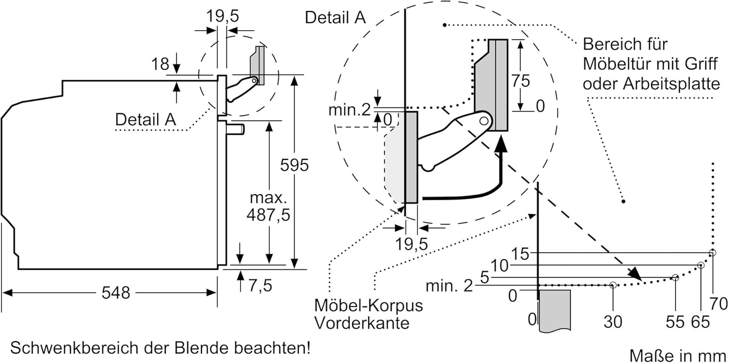 Bosch HMG7361B1, Serie 8 smarter Einbau-Backofen mit Mikrowellenfunktion, 60 x 60 cm, Made in Germany, Schwarz, Air Fry, Digitaler Bedienring, Touchdisplay, Automatikprogramme, Reinigungsunterstützung