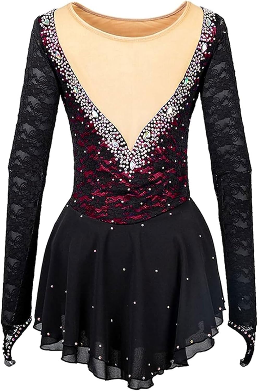 Professional Eiskunstlauf Wettbewerb Kleid Eislauf Leistung Kleidung Hohe Elastizität Ballett Gymnastik Aktivkleidung Spitze Rollschuh Kostüme