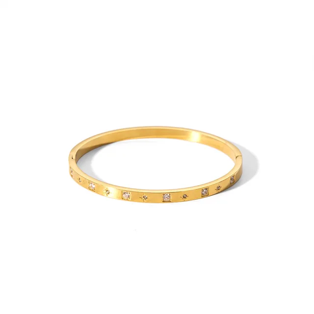 Stainless-Steel Bracelet with Cubic Zirconia �C Waterproof and Hypoallergenic