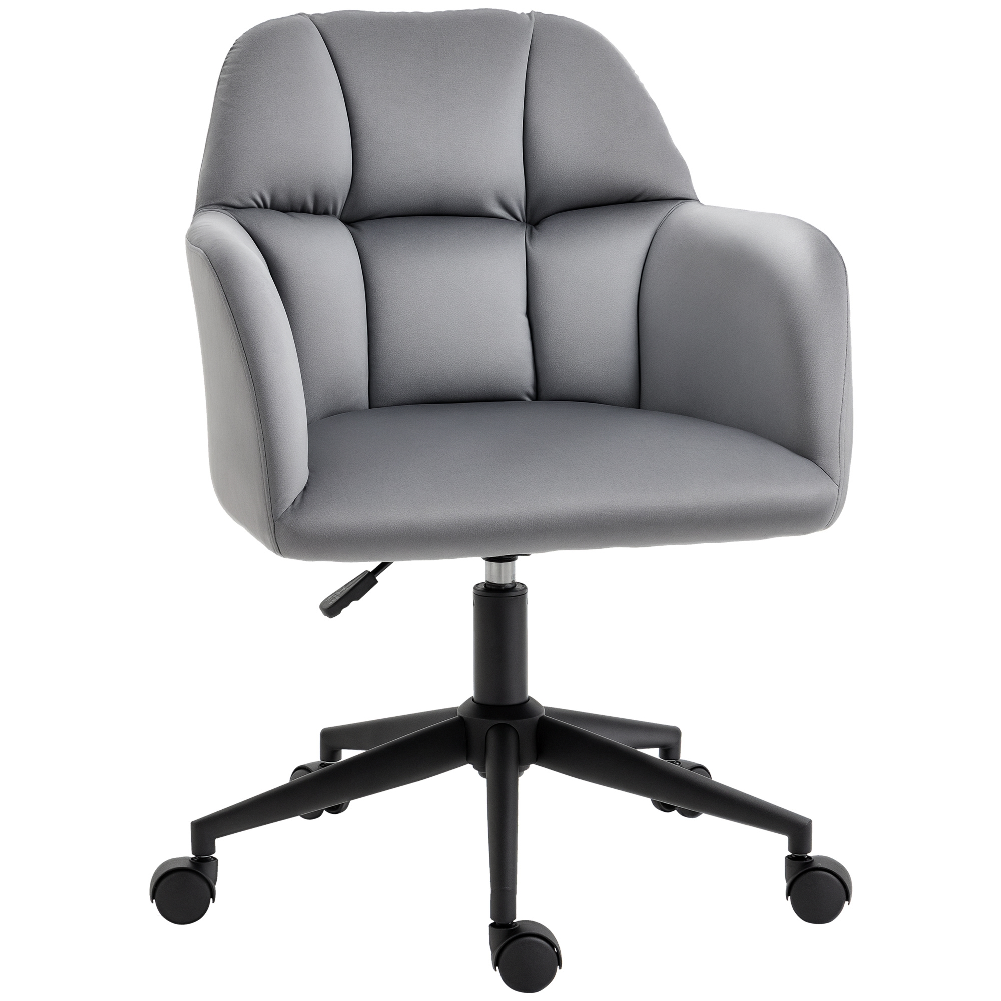 Vinsetto Bürostuhl, 5 Rollen, höhenverstelbar, modernes Design, 58 cm x 58,5 cm x 86 cm, Grau