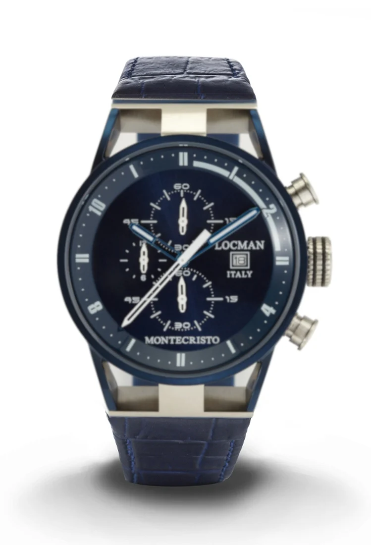 Locman Montecristo Chrono Blu PVD blu pelle 0510BLBLFWH0PSB