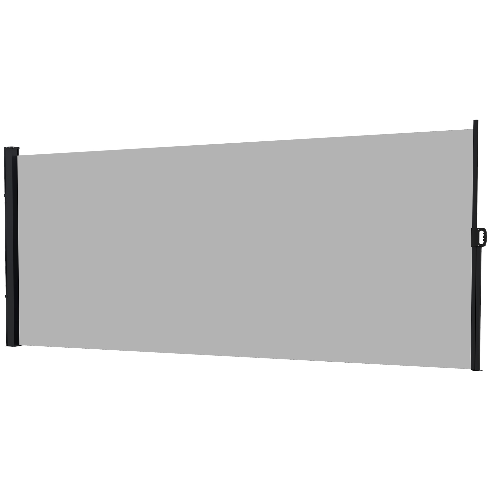 Outsunny Seitlicher Ausziehbarer Windschutz Paravent 4L x 1,60H m Alu. Polyester Anti-UV Hohe Dichte 180 g/m² Grau