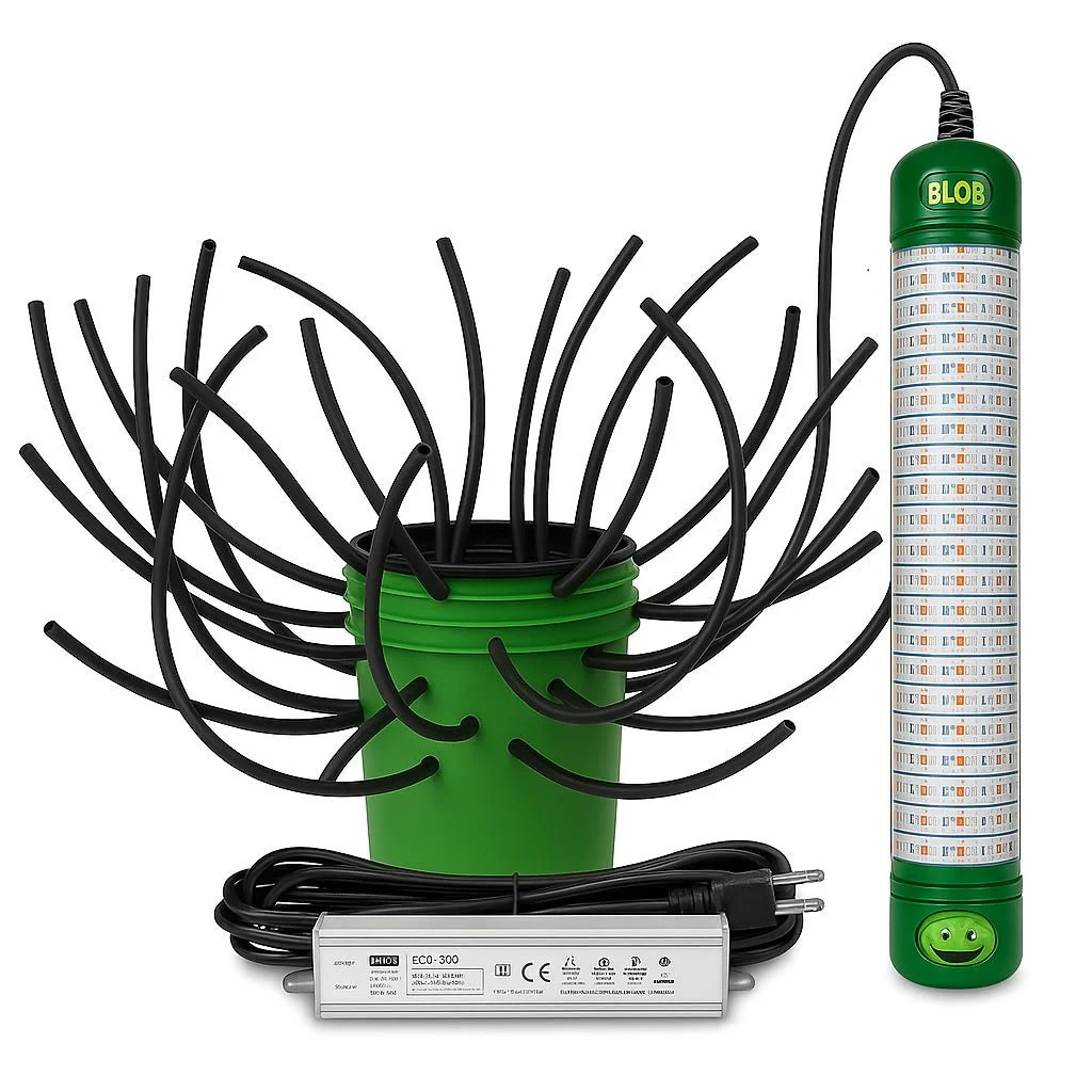 Green Blob Underwater Dock Fishing Light 15000 Lumen + Fish 'N A Barrel Artificial Fish Habitat Kit