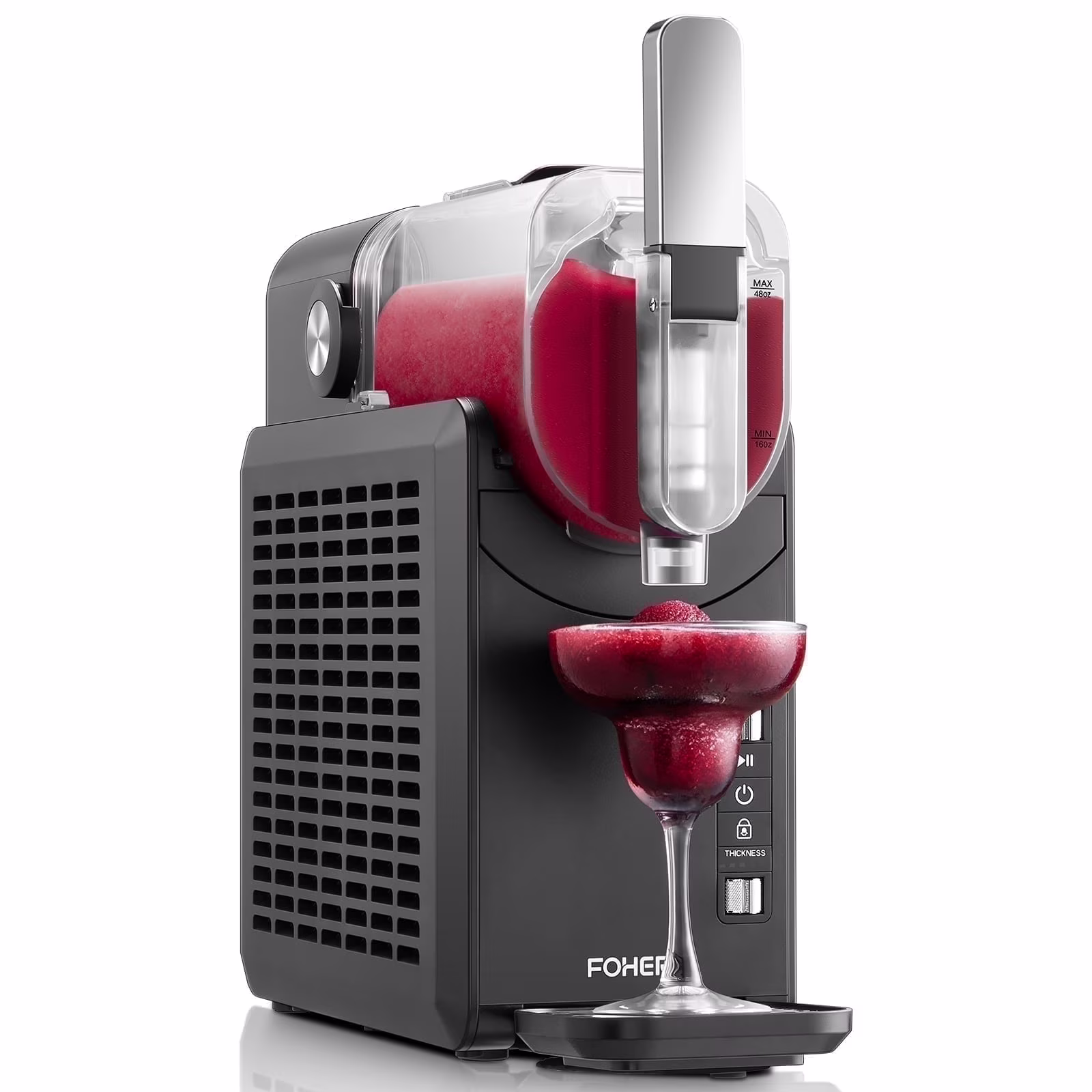 5-in-1 Slushie Machine, No Ice Needed, 15 Min Slushy Machine for Home with Self-Cleaning, Professional Frozen Drink Maker, 5 Preset Programs, Frozen Margaritas, Frapp??s, Milkshakes, and More, FOHERE