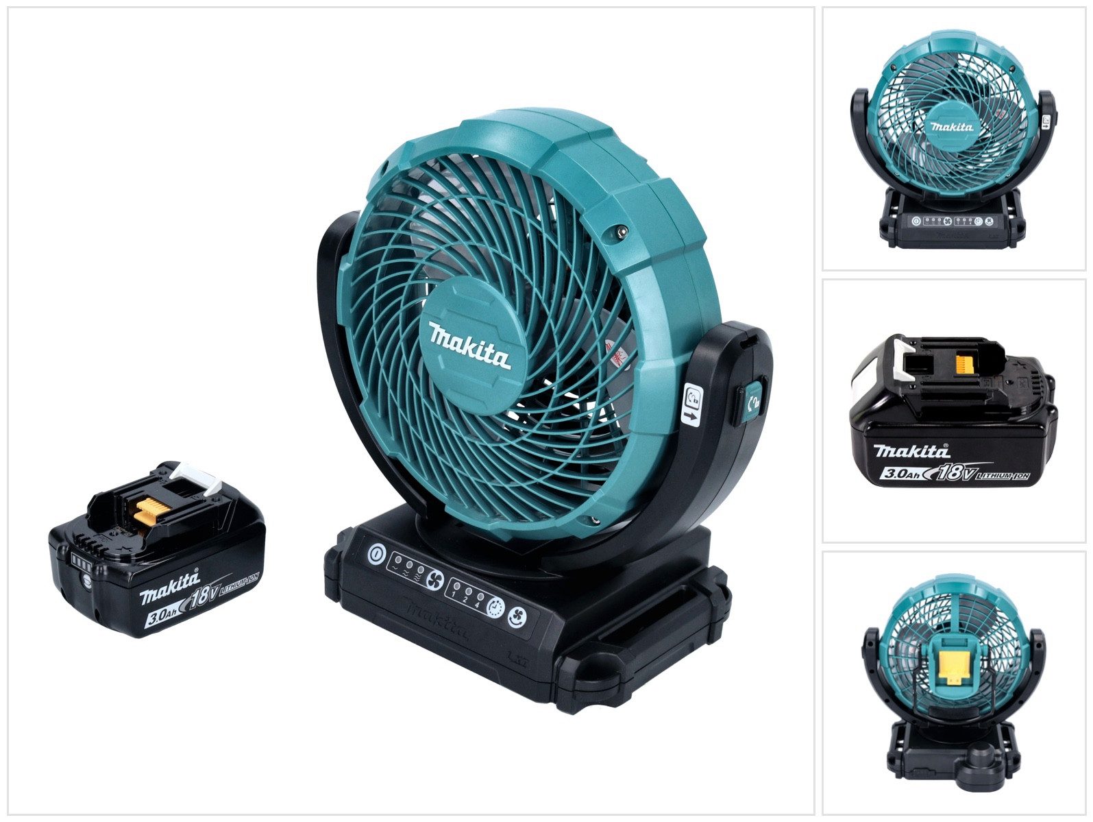 Akku-Standventilator DCF 102 F1 Akku Ventilator Lüfter 18 V 18 cm + 1x Akku 3,0 Ah - ohne
