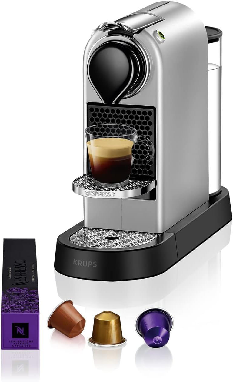 Krups Nespresso Citiz XN741B, Macchina da caffè, Sistema Capsule Nespresso, Serbatoio acqua 1L, Silver