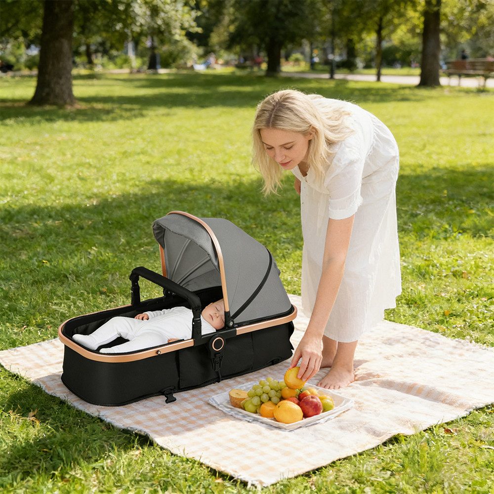 Kombi-Kinderwagen Kinderwagen Buggy 3 in 1, Folding, Reclining Position