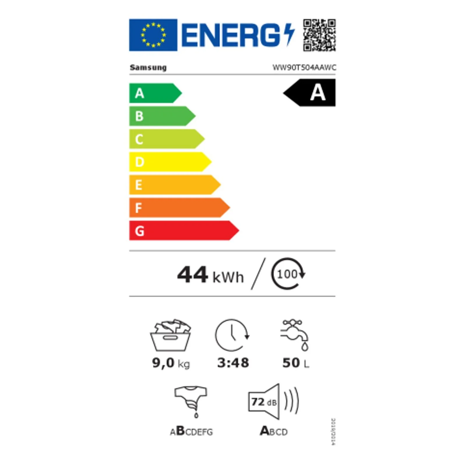 2025 Lavadora Samsung WW90T504AAWCS2 9 kg
