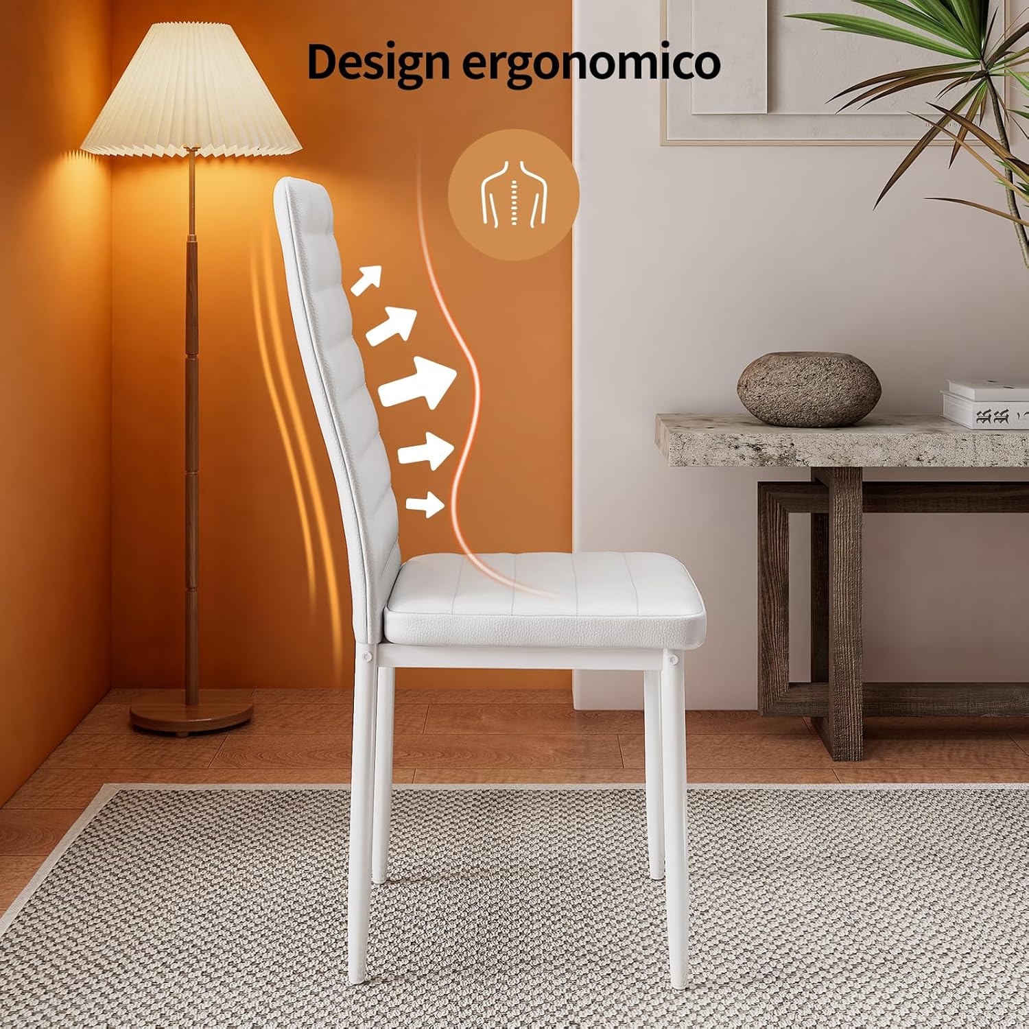 Bealife Set di 6 Sedie da Pranzo con Schienale Alto Imbottite Moderne per Cucina e Sala da Pranzo, Grigio Scuro Flanella