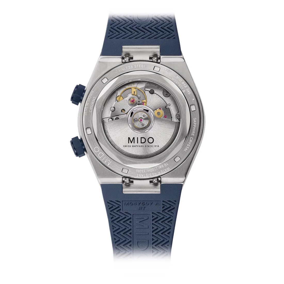 Orologio Mido Multifort 8 due corone blu cinturino gomma