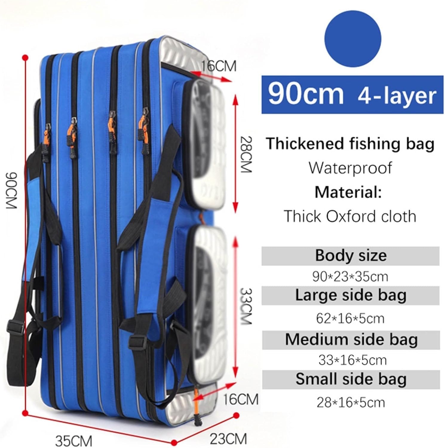 Aufbewahrungstasche für Angelgeräte Angelrutenbeutel mehrschichtige wasserdichte Verdickte Fanggetriebe Aufbewahrungstasche Licht einfach, verschleißfest starken zu tragen Rutentaschen ( Size : 90-4 )