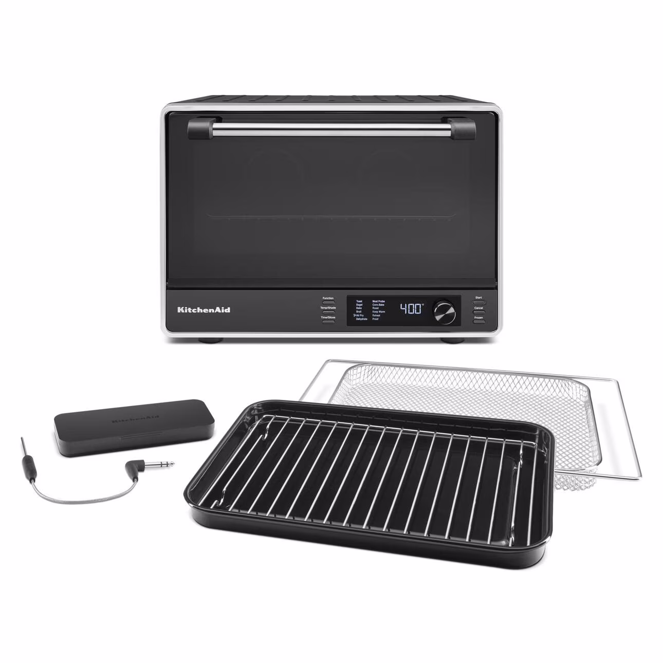 KitchenAid Dual Convection Countertop Oven with Air Fry and Temperature Probe, Black Matte, KCO224BM