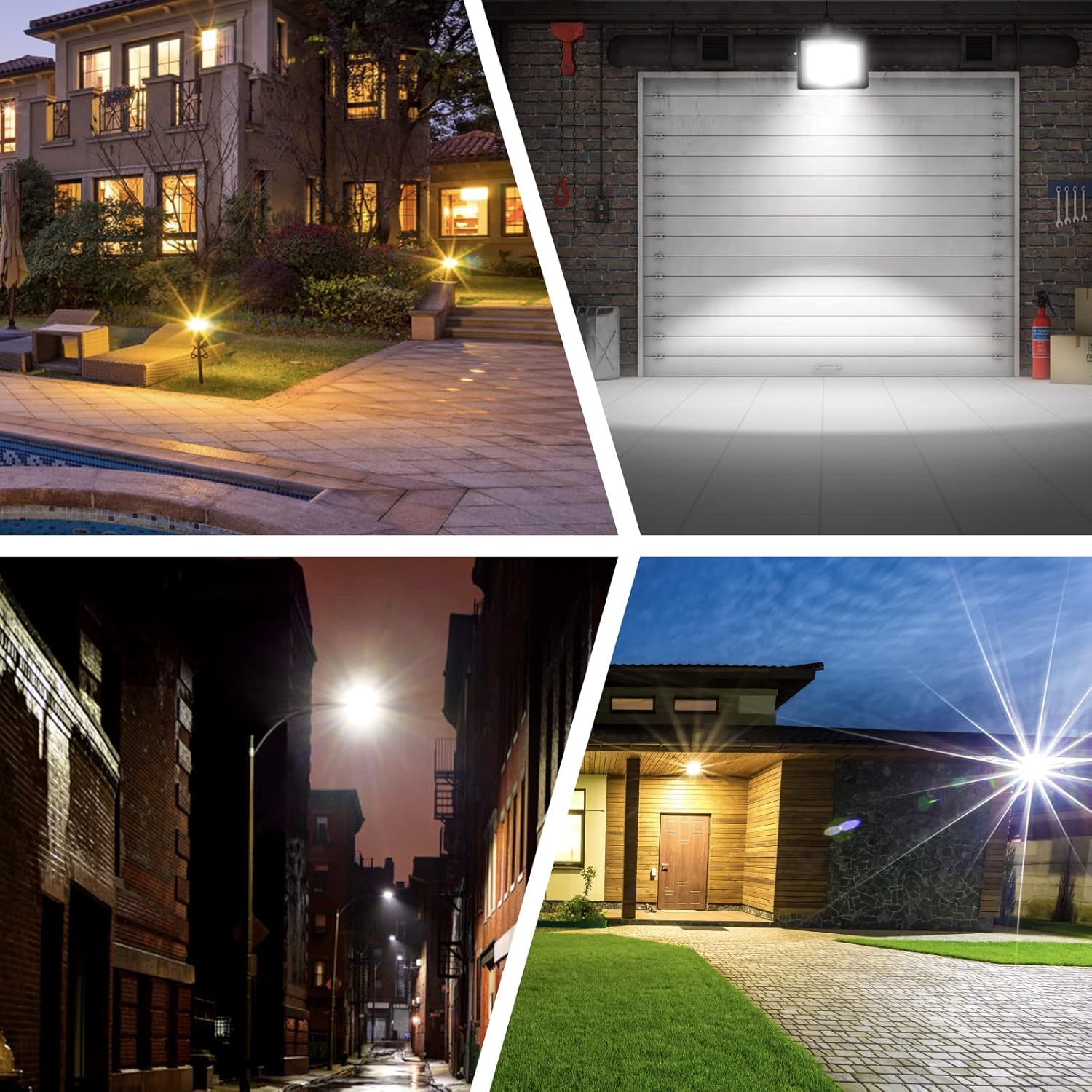 10PCS LED Strahler Außen 100W Superhell, IP66 Wasserdicht Fluter 10000LM, 6000K Kaltweiß Außenstrahler für Garten, Innenhöfe, Garage, Hotel, Sportplatz