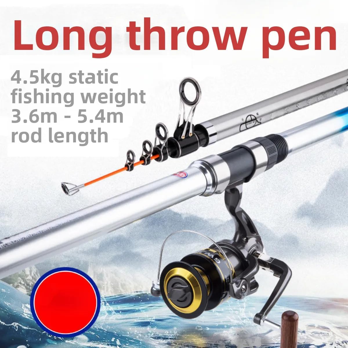Angelruten-Set für Meeresangeln – Ultra harte Carbon-Konstruktion für Langstreckenwerfen – ideal für Salzwasser-Surfcasting