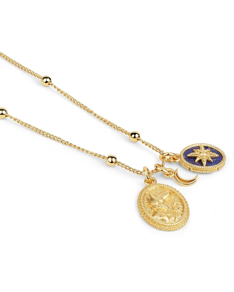 Newbridge Silverware Gold Plated Pendant with Lapis Lazuli Charm