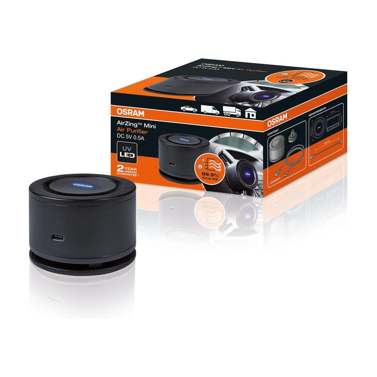 Luftreiniger Air Zing Mini UV LED Raumluftreiniger Auto Wohnung Lufterfrischer