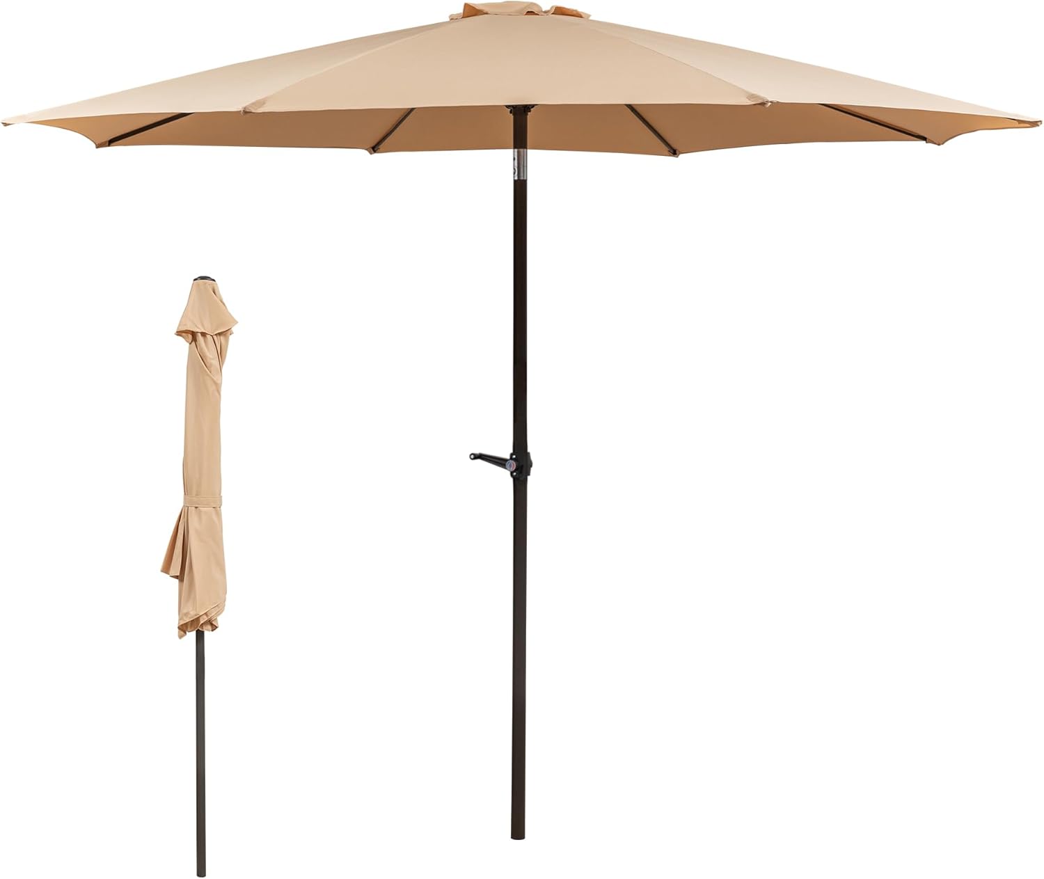 Sonnenschirm Ampelschirm 450cm rechteckig wasserdicht windfest UV50+ Doppeldach Kurbel neigbar Stahlgestell 12 Rippen für Garten Terrasse Balkon Strand