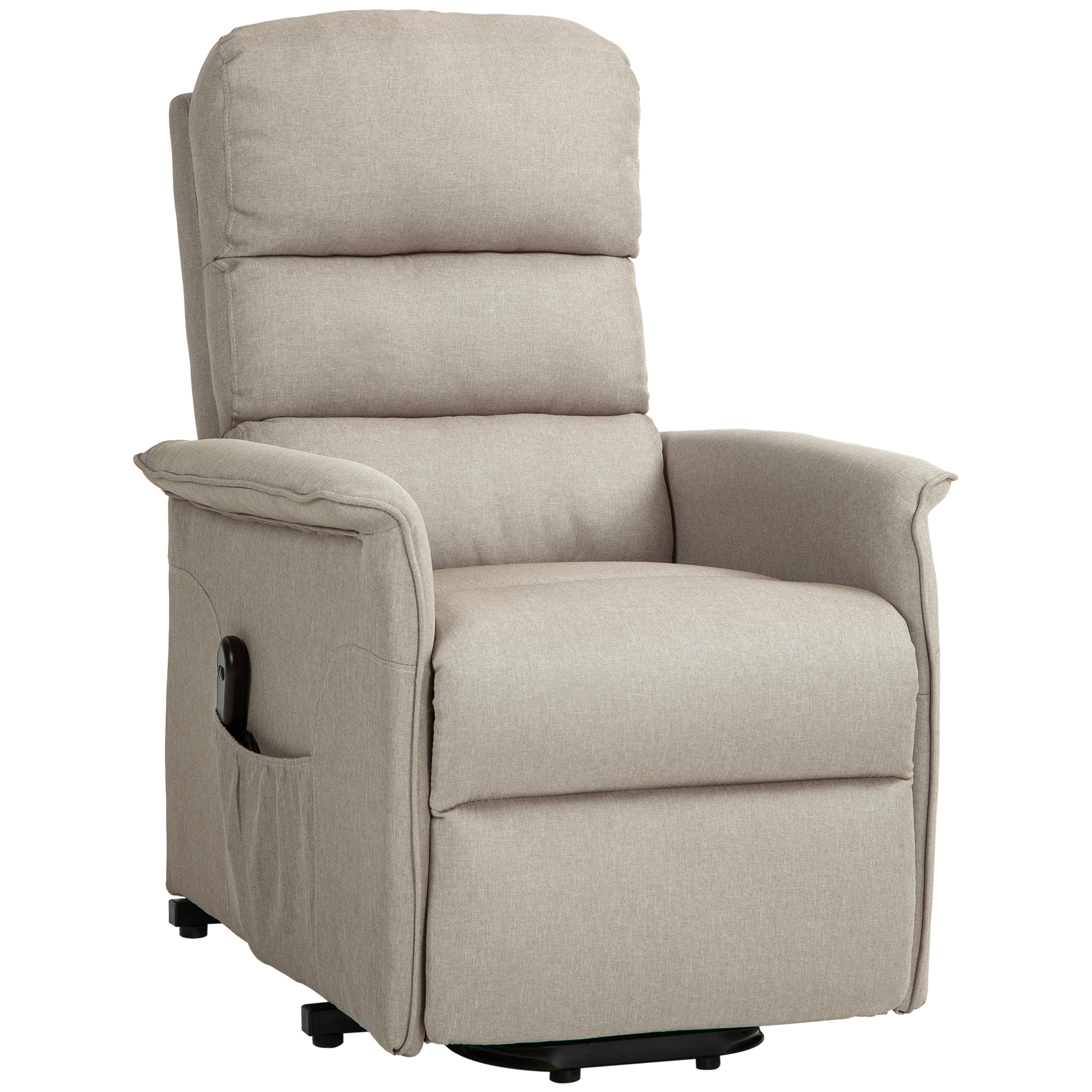 HOMCOM Relaxsessel mit Aufstehhilfe, verstellbare Rückenlehne/Fußstütze, bis 120 kg, 66 x 90 x 96 cm, Beige