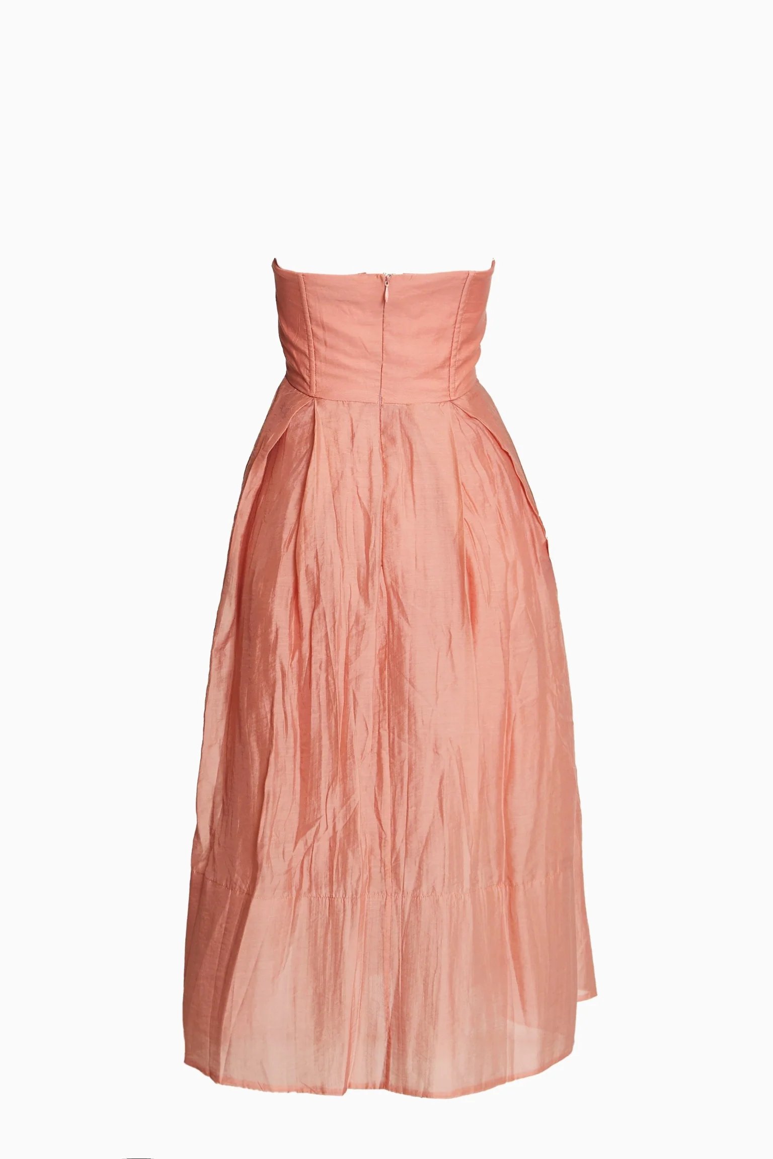 Ella Peach Bandeau Deep Hem Midaxi Dress