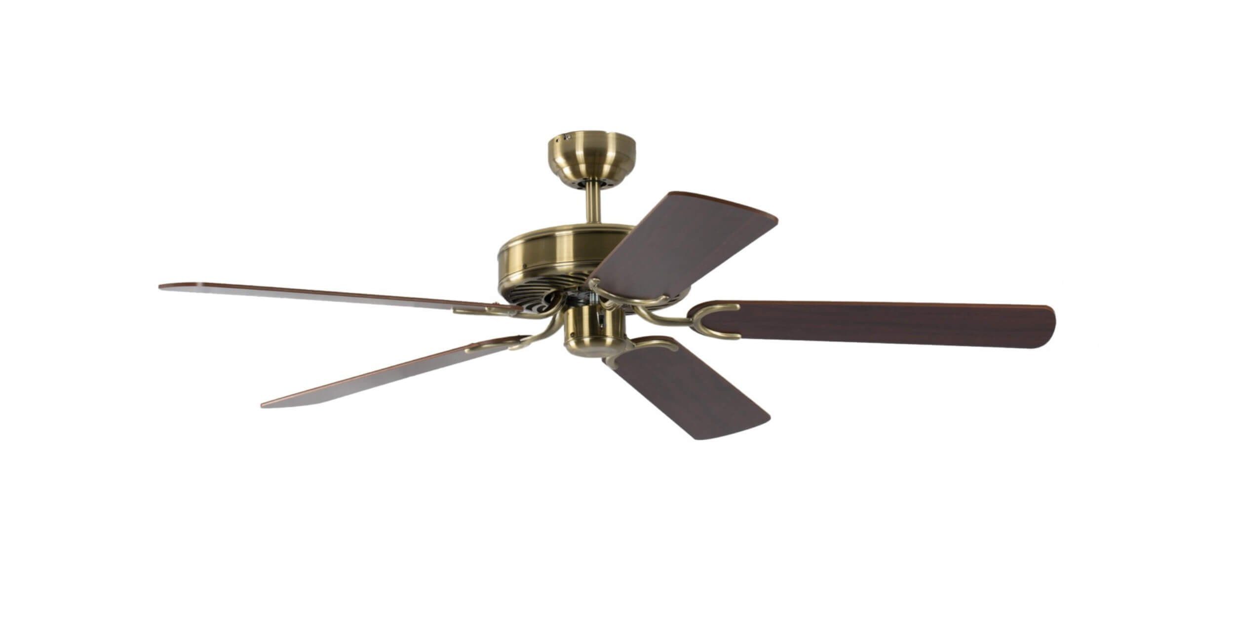 Deckenventilator Deckenventilator Potkuri Messing antik / Walnuss