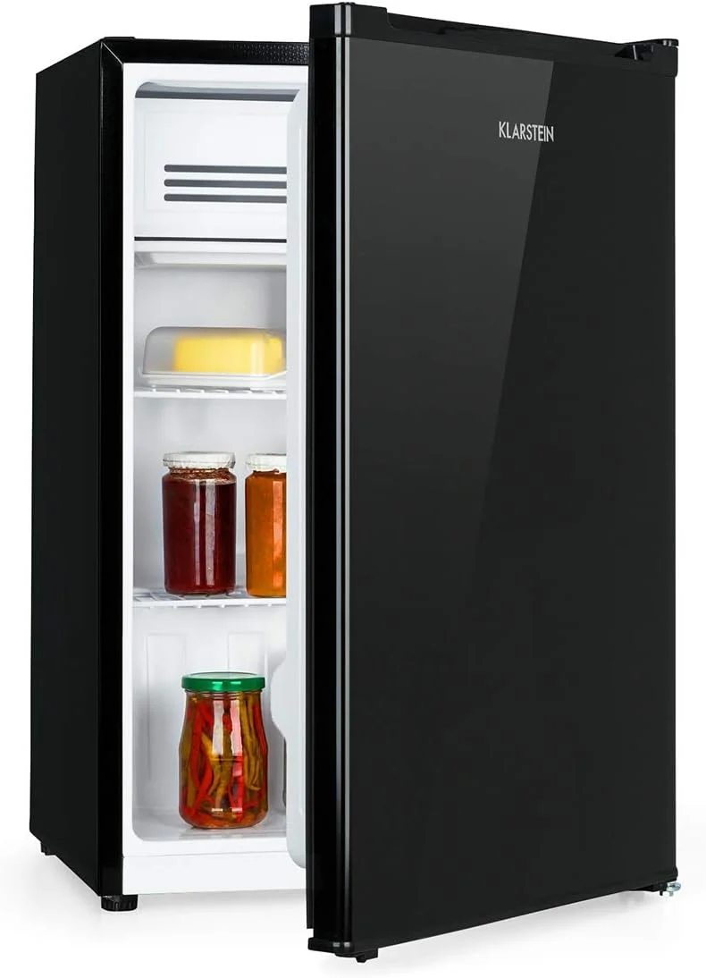Klarstein Delaware Kühlschrank, 76 Liter Fassungsvermögen, Gefrierfach: 4 Liter, 2 flexible Glasböden, Flaschenfach bis 2 anthrazit