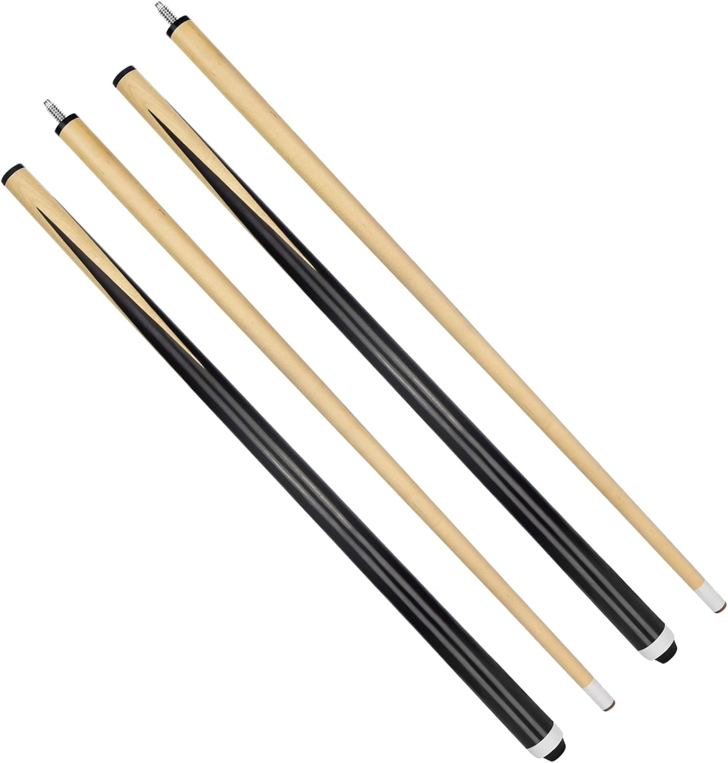 VANLAN Stecca da Biliardo in Legno massello, Piccole, per Bambini, con Punte da incollare da 13 mm, Set da 2