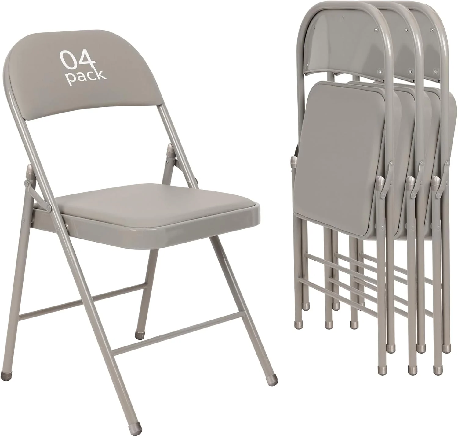 6 Pack Black Folding Chairs with Padded Seats for Outdoor