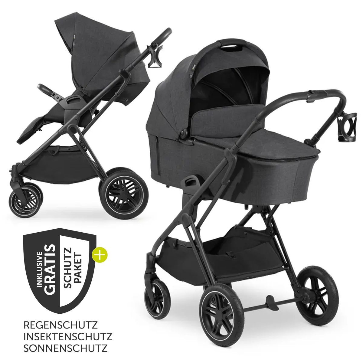Kombi-Kinderwagen Vision X Duoset Black - Melange Black