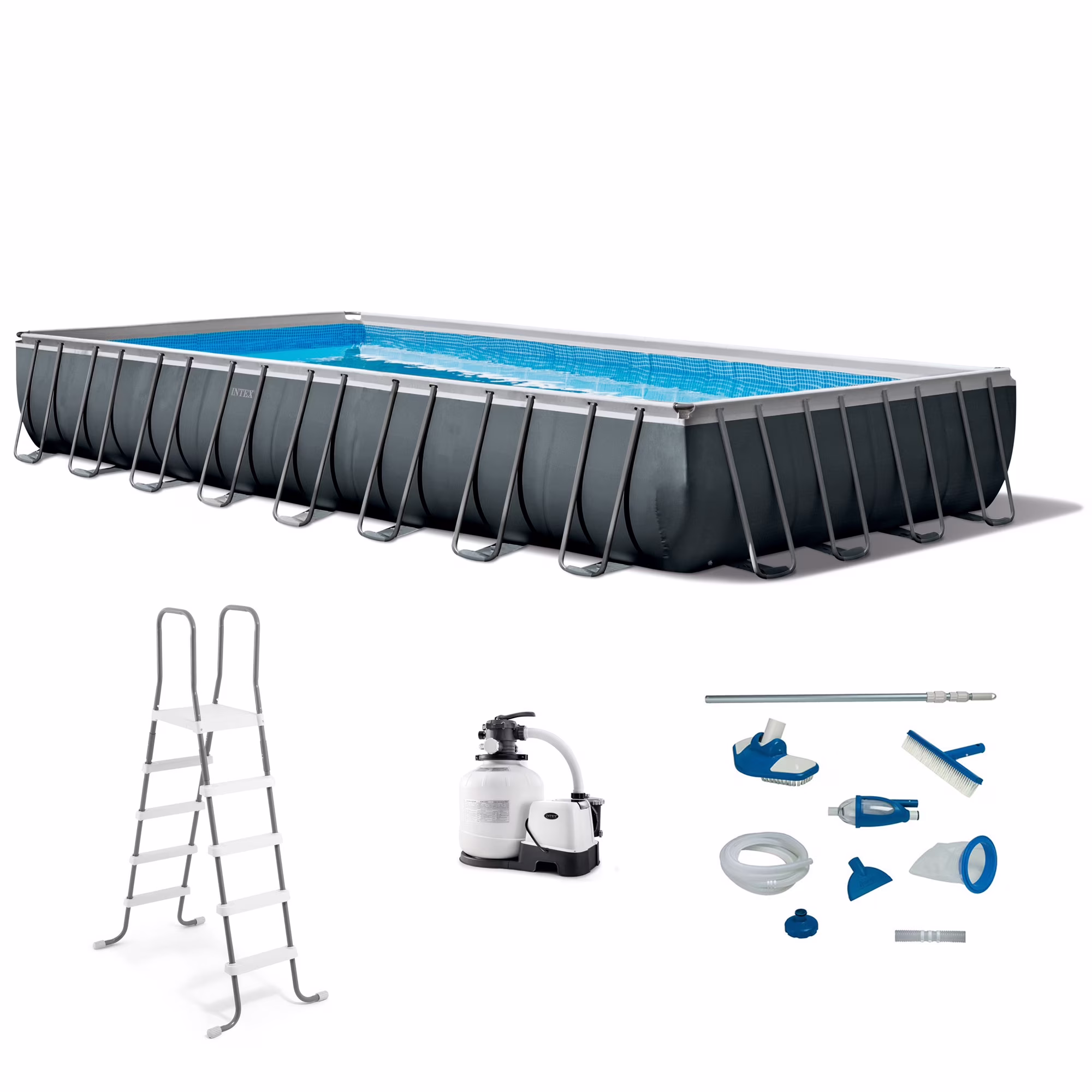 INTEX 24ft x 12ft x 52in Ultra XTR Above Ground Pool, Floats (2 Pack), & Inflatable Cooler