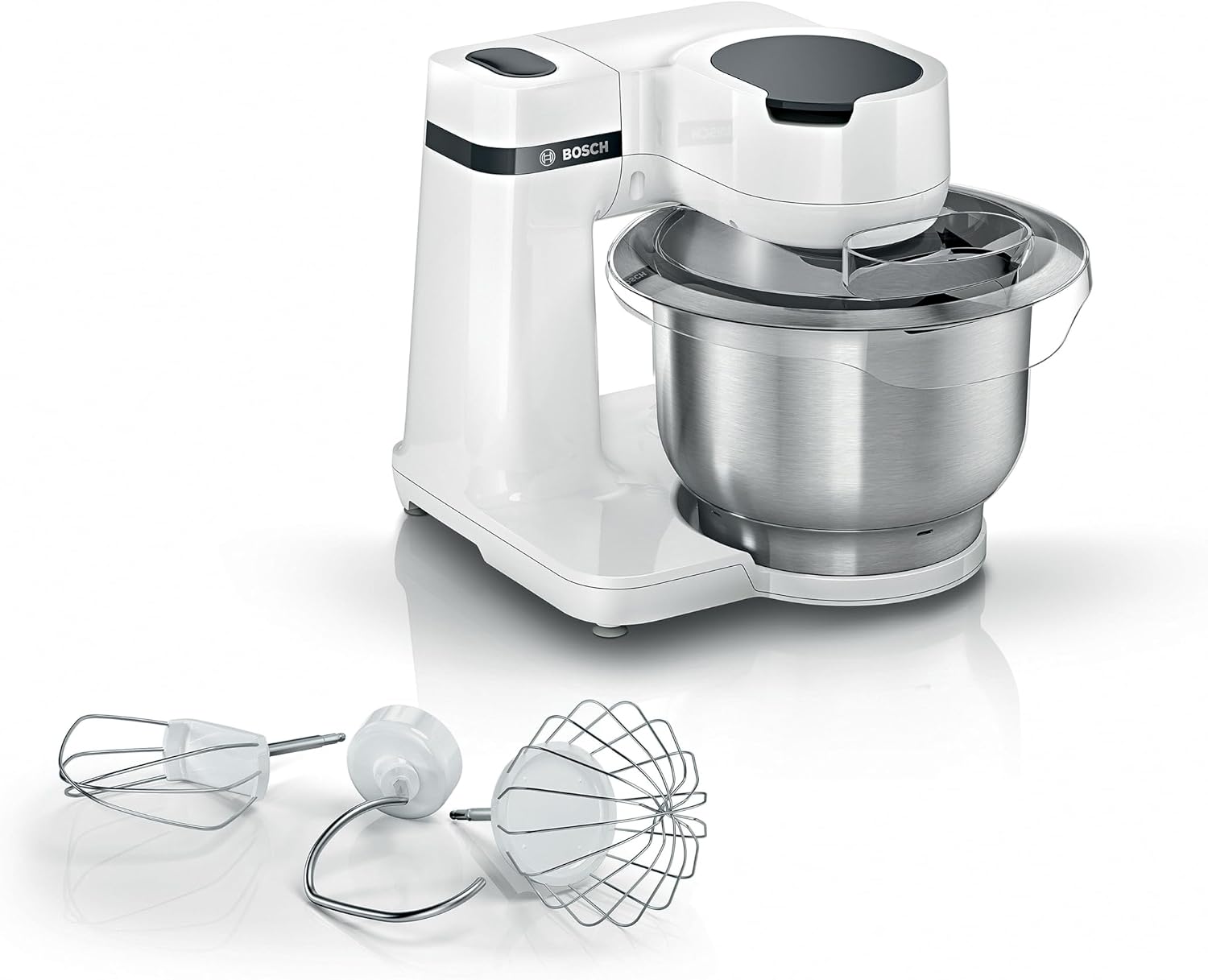 Bosch MUMS2EW00 Impastatrice, 700 W Ciotola da 3.8L in Acciaio Inox, Bianco
