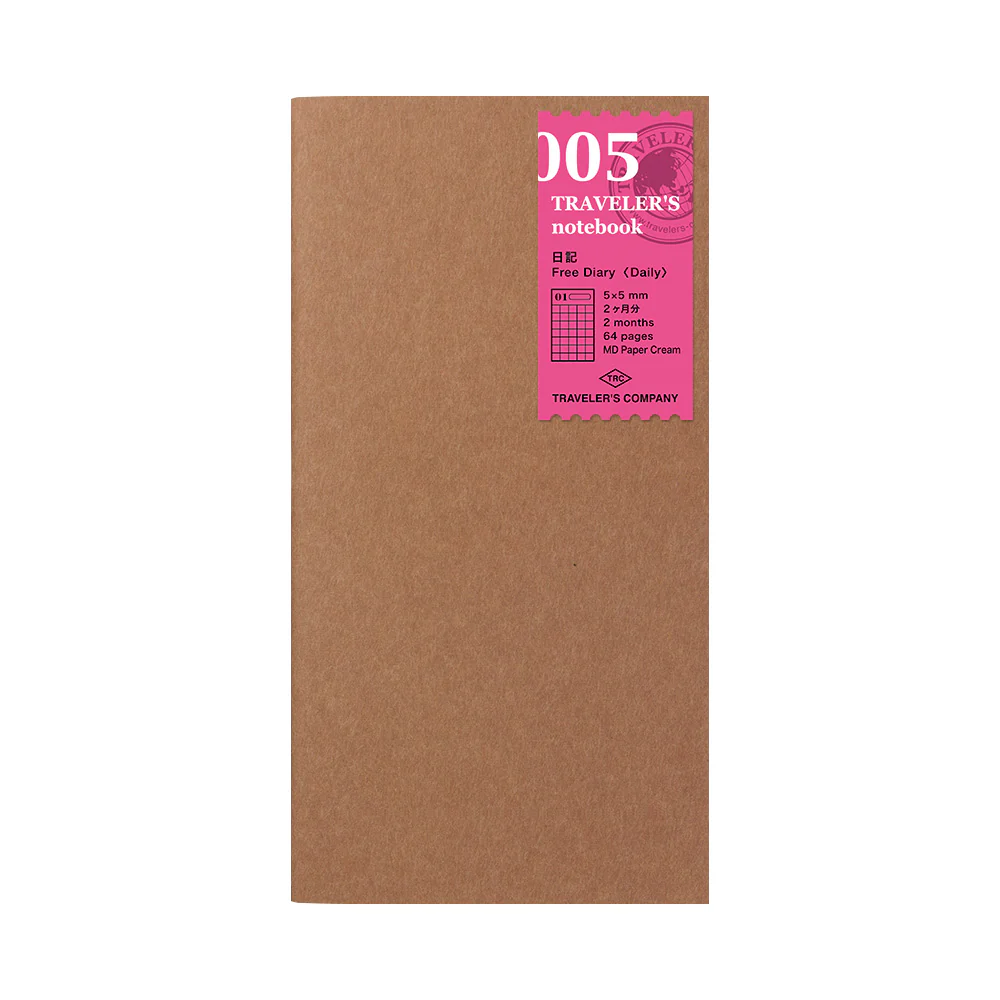 Traveler's Company - Traveler's Notebook Refill - Regular Size - Free diary Daily 005