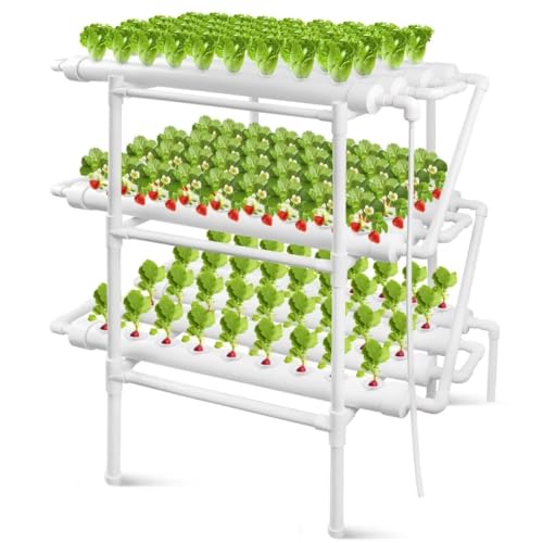 Kalolary Kit di Coltivazione Idroponica a 3 Strati, Attrezzatura per Piantagione Idroponica da 108 Luoghi con Pompa dell'Acqua, Sistema di Coltivazione Idroponica con Cestini e Spugne : Amazon.it: Giardino e giardinaggio