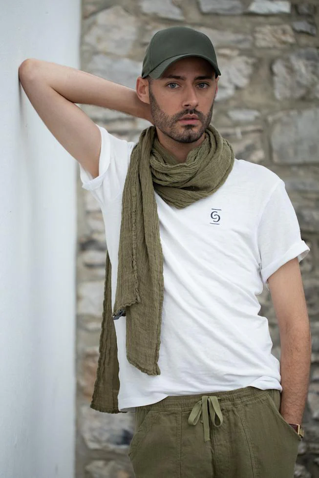 Pure Linen Scarf | Khaki