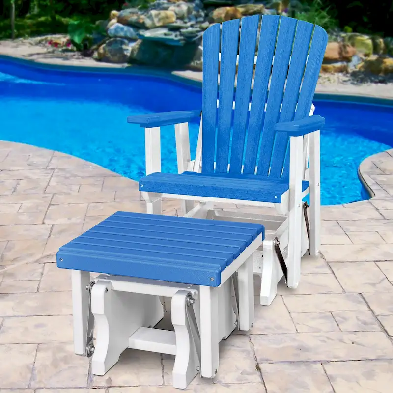 American Furniture Classics Fan Back Glider and Ottoman Glider, Made in the USA