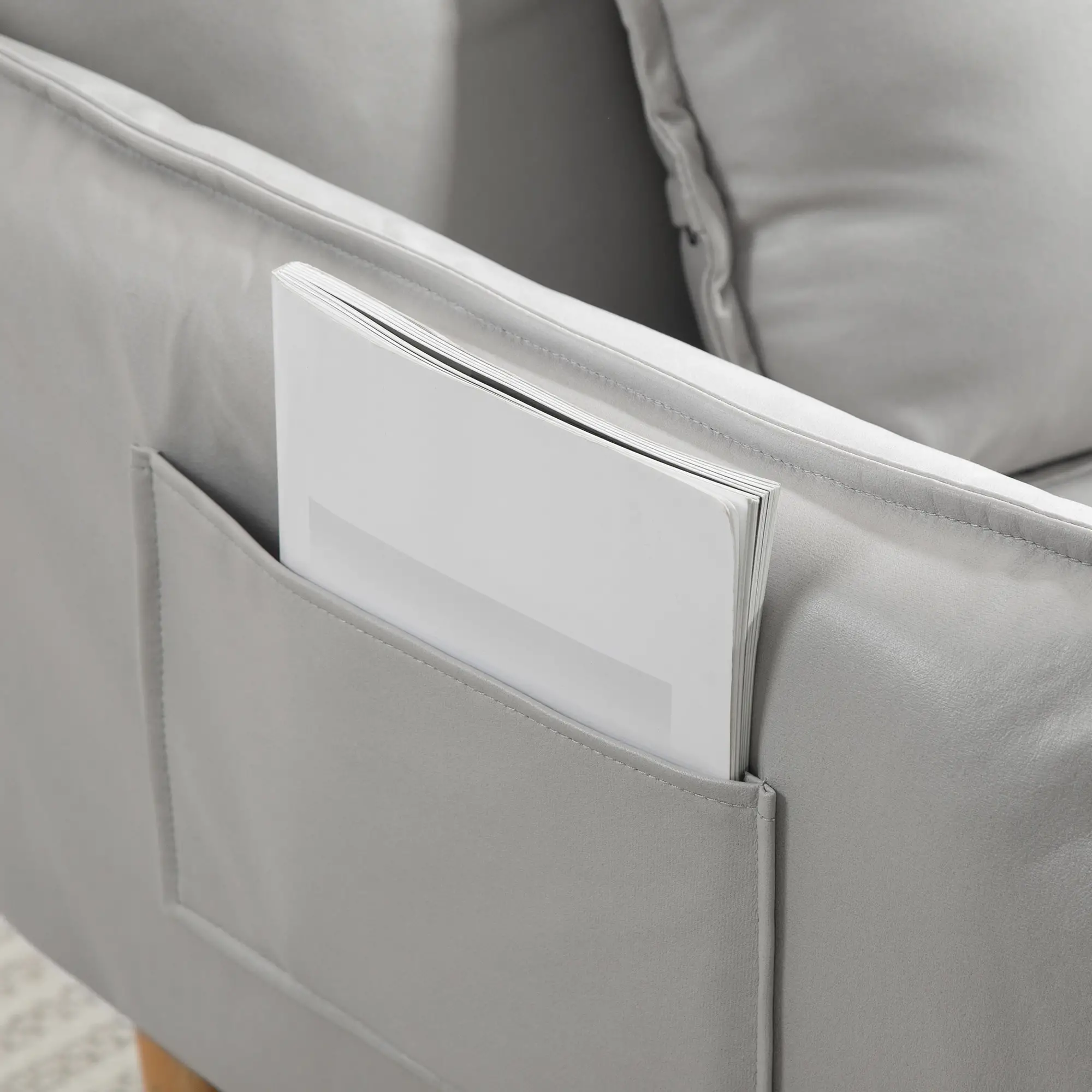 HOMCOM Schlafsessel mit 5-fach verstellbarer Rückenlehne 2in1 Bodensofa