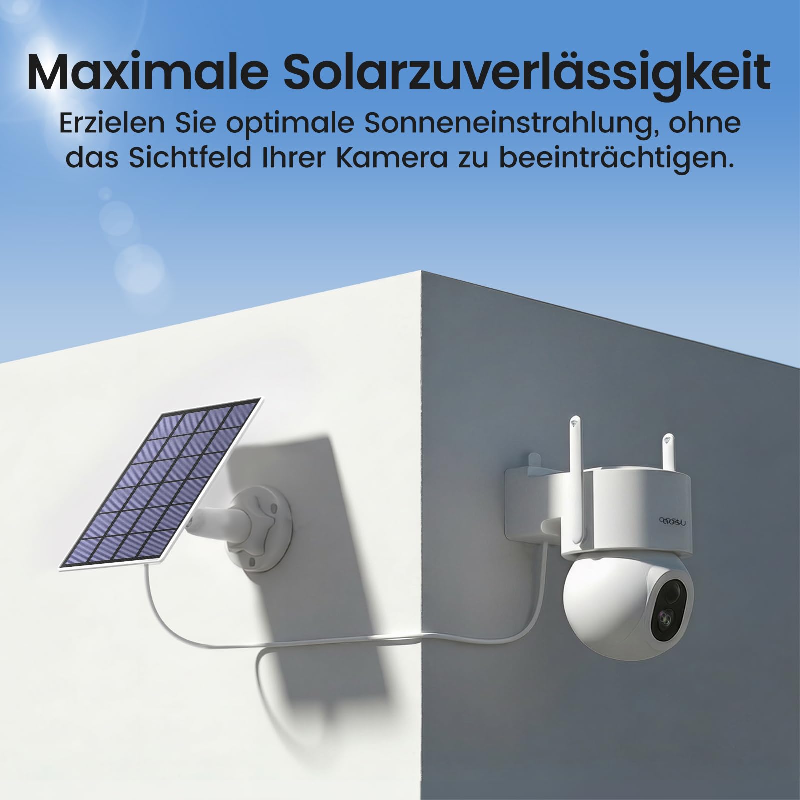 Überwachungskamera Außen 4K Solar Akku 360° PTZ mit Farb-Nachtsicht und KI-Erkennung