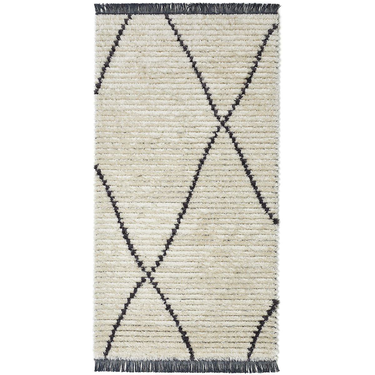 HOMCOM Hochflorteppich mit Fransen Beige 150 x 80 x 2,1 cm